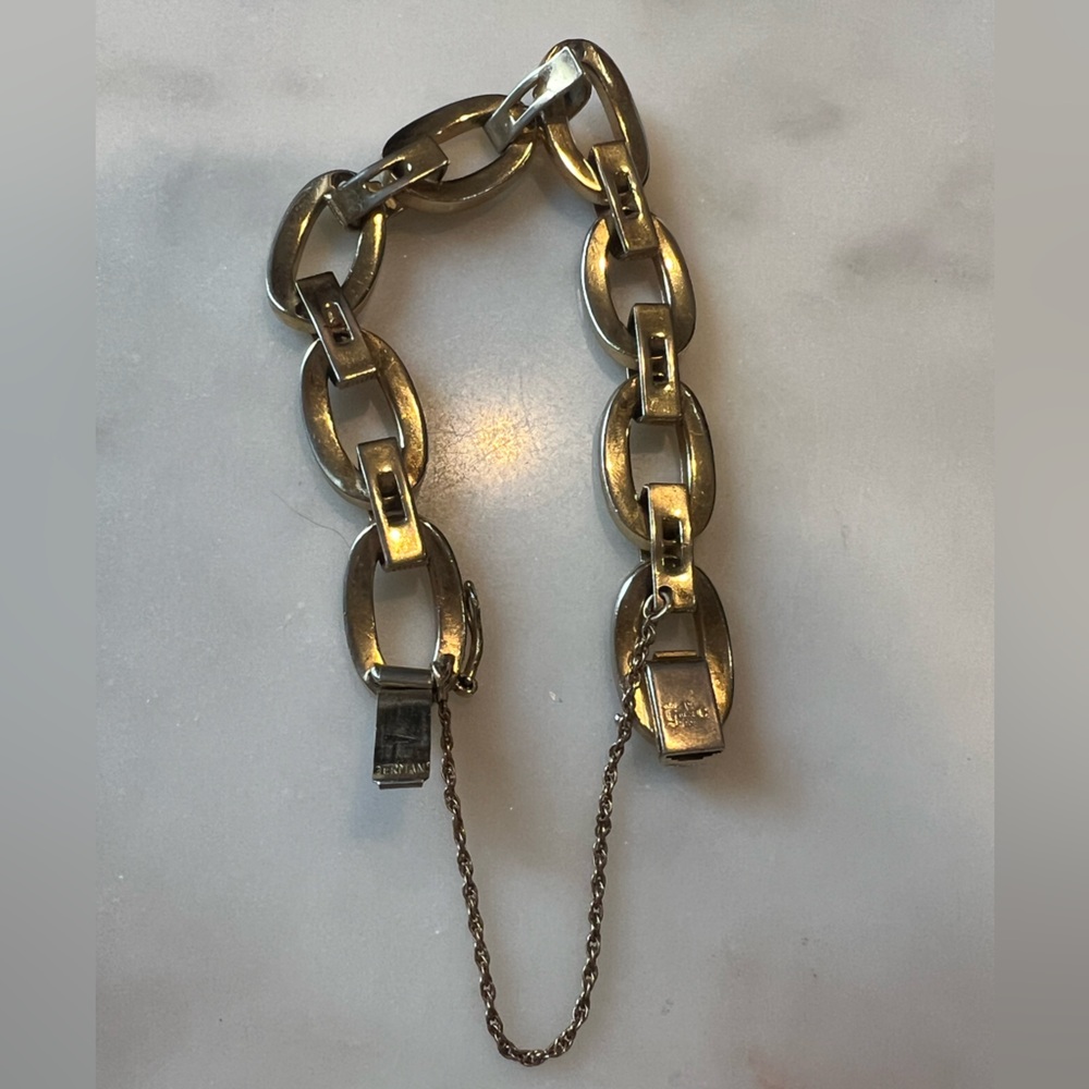SOLD Vintage 1959 Grosse Germany Modernist Link Bracelet 7.75” | Dior Era - Picture 6 of 8